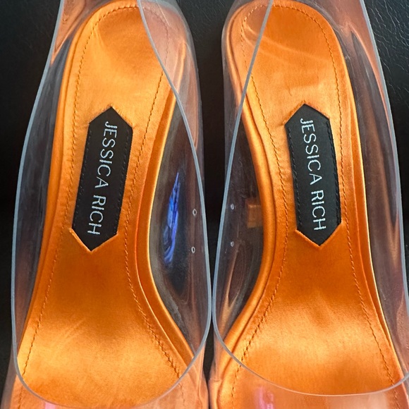 Jessica Rich “So Fancy” Orange & Clear Stiletto - Size 39 (US 9) NWT - Picture 10 of 14